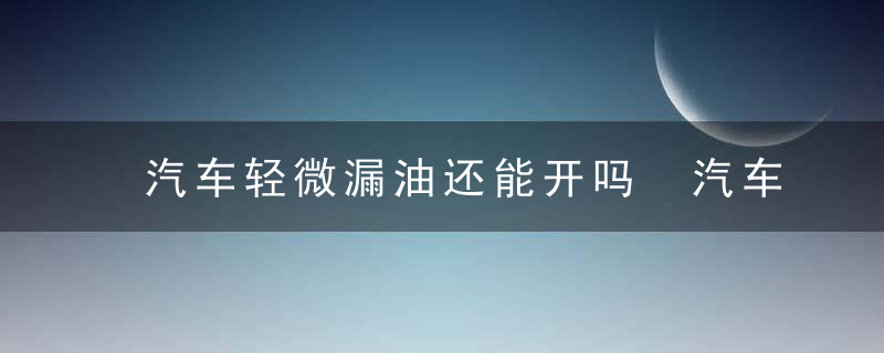 汽车轻微漏油还能开吗 汽车轻微漏油还能不能开